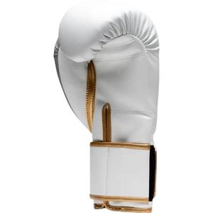 Guantes de Boxeo Profesionales de Cuero Vacuno Blanco, Correa de Muñeca Ajustable, Cierre de Gancho y Bucle Personalizable, Ligeros y Transpirables - Product Image 3