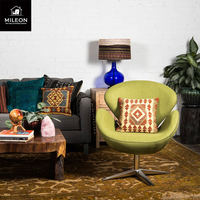 Fauteuil simple nordique en cuir et tissu, pivotant, relevable, pour hôtel, restaurant, négociation, ordinateur, détente, fauteuil en métal et flanelle