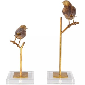Figurines d'oiseaux faites à la main, décoration de table Art déco, 2 pièces, sculptures d'animaux pour le salon - Product Image 2