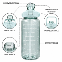 Bouteille d'eau en plastique de qualité supérieure avec couvercle, bouteille minérale vide réutilisable pour un usage quotidien 2000 ml