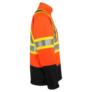 Veste de sécurité haute visibilité pour hommes, orange, avec bande réfléchissante, en polyester, vêtements de travail, uniforme de chantier - Product Image 4