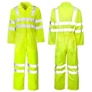 Overoles de Trabajo Reflectantes de Alta Visibilidad, Transpirables, de Algodón, para Trabajadores de la Construcción e Ingenieros, al por Mayor - Product Image 1