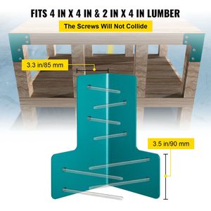 Kit di staffe ad angolo retto in acciaio da 5 mm di spessore per tavolo da officina - Kit di 8 staffe per banco da lavoro - Product Image 3