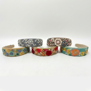Beaded embroidered hair bands for girls weddings parties and fashion styling ideal for boutiques <b>gifting</b> and wholesale buyer - Product Image 1