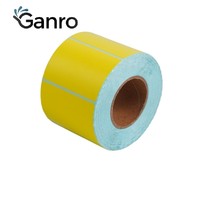 Étiquettes autocollantes découpées à la forme de haute qualité, code-barres jaune, 40x30mm, rouleau d'étiquettes en papier thermique
