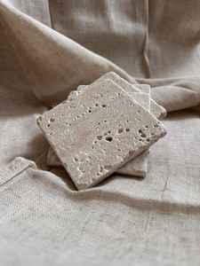 Ensemble de sous-verres en marbre travertin naturel, sous-verres en pierre, décoration rustique pour la maison et la cuisine - Product Image 3