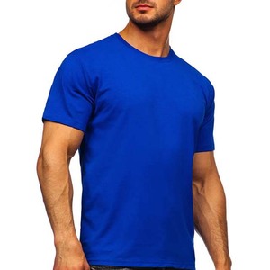 T-shirt décontracté pour homme de couleur bleu roi, 180 GSM, 100 % coton, col rond, manches courtes, anti-boulochage, respirant, vente en gros de haute qualité - Product Image 3
