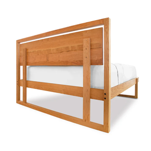 Wholesale Modern Floating <b>Platform</b> <b>Bed</b> | Solid Wood U-Shaped Sled Base <b>Bed</b> <b>Frame</b> - Product Image 4