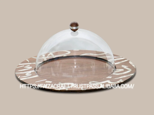 3-Piece Resin Inlay Tray Set with Mother of Pearl MOP Inlay Stocked Disposable <b>Eid</b> Ramadan <b>Gift</b> for Home Decor Dishes Plates - Product Image 5