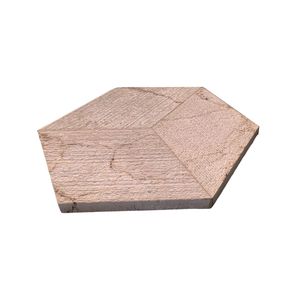 Mármol Hexagonal Dorado Amarillo Beige, Piedra Natural con Acabado Texturizado FS y Diseño Acanalado 3D para Decoración de Paredes - Product Image 3
