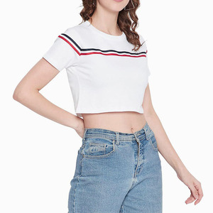 Nueva Camiseta Corta de Manga Corta para Mujer, Moda Sólida y Sencilla, Top Corto Informal Personalizado de Verano para Mujer - Product Image 5