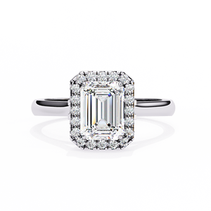 Bague de fiançailles, de mariage ou d'anniversaire en or massif 14 carats avec diamant de laboratoire taille radiant de 2,5 carats, création de luxe - Product Image 2