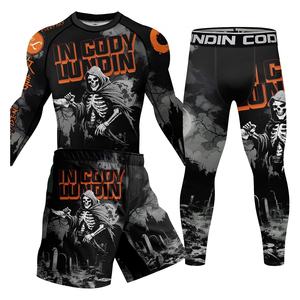 Men's Camo Rash Guard Set Full Sleeve Quick Dry Compression Sport Wear <b>Athletic</b> Training Kit - Product Image 4