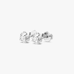 Elegantes Pendientes de Diamante Cultivado en Laboratorio con Engaste de Garra y Parte Trasera Protectora, Tipo Martini, Oro Blanco de 14K, 2.00 Quilates, Corte Brillante, Baño de Rodio - Product Image 2