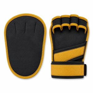 Unisex Neoprene Leopard Print Half <b>Finger</b> Wrist <b>Support</b> Gloves Adjustable Palm Guard Hook Loop for Strength Training Gym Tennis - Product Image 4