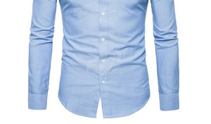 Mejor precio, camisas de vestir para hombre 100% algodón, antiarrugas, hechas a medida, con cuello abotonado y manga larga. - Product Image 2