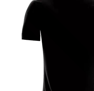 T-shirt pour homme à manches courtes, imprimé par sublimation, col rond, coupe ajustée, séchage rapide, en polyester tricoté, motif à pois sportif, noir et jaune - Product Image 3