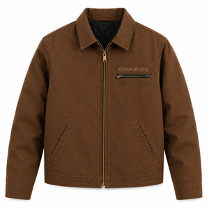 Custom Men's Winter Heavyweight <b>Duck</b> Canvas Detroit Work <b>Jacket</b> Solid Brown Breathable Zip <b>Jacket</b> Heavyduty Carpenter <b>Jacket</b> - Product Image 3