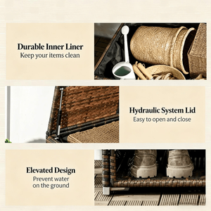 Mobiletto Contenitore in Rattan: Eleganti Panche da Esterno con Pratica Soluzione di Stoccaggio - Product Image 4