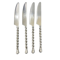 Couteau de table en acier inoxydable rose doré, pour droitiers, fait main, de luxe, pour hôtel, mariage, restaurant, vente en gros
