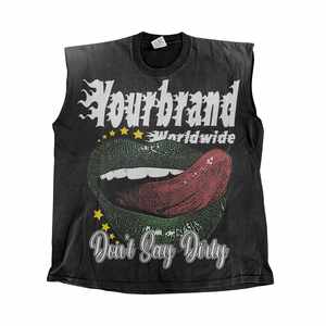 Camiseta sin Mangas Extra Grande con Logotipo Personalizado de Hip-Hop para Hombre, Impresión DTG, 100% Algodón, Camiseta sin Mangas de Alta Calidad para Hombre y Mujer para el Verano - Product Image 3