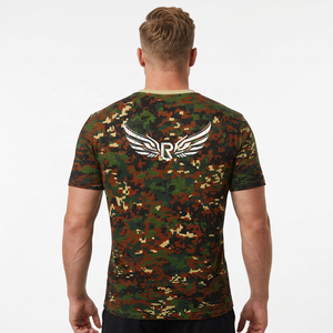 T-shirt camouflage décontracté pour homme, disponible en cinq couleurs imprimées, idéal pour l'entraînement intensif, nouveau design, manches courtes - Product Image 3