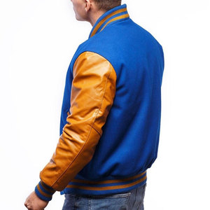 Manufacturer Custom Embroidery Canvas Fleece Stand Collar Cartoon Print College Letterman Varsity Jacket <b>Men</b> Plus Size Winter - Product Image 6