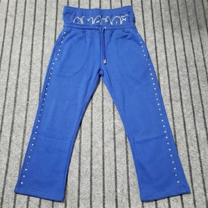 Custom Stacked Track Pants Men Oversize Sweat Pants Men Cotton French Terry Wide Leg Double Waisted Baggy Sweatpants - Product Image 6