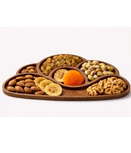 Bol à fruits secs en bois écologique de qualité supérieure, centre de table, plat de service pour fruits secs, plateau alimentaire, décoration de table - Product Image 1