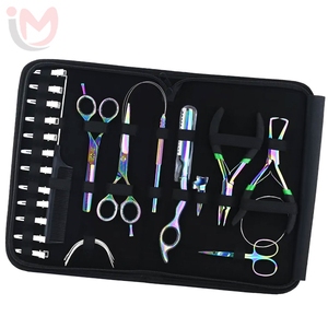 Professional Hair <b>Extension</b> Tools Kit for Stylists | Micro <b>Bead</b> Pliers, Loop Tool, Thinning Scissors, Clips - Product Image 1