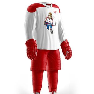 Conjunto de Uniforme de Hockey sobre Hielo Sublimado Personalizado para Hombre, Jersey y Pantalones de Poliéster Transpirable, Kits de Hockey para Entrenamiento de Invierno, OEM - Product Image 6