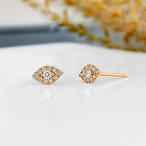 Boucles d'oreilles en or jaune avec diamants de laboratoire - Product Image 4