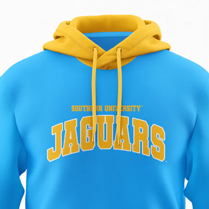 Sudadera con Capucha Personalizada con Logotipo, de Algodón Suave, Color Cielo y Dorado, Sudadera con Capucha Negra Extra Grande para Hombre, con Estampado Personalizado, Cuello Redondo, Felpa Francesa - Product Image 2