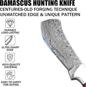 Nouveau design Couteau tactique de survie et de camping à lame fixe en acier Damas avec manche en bois personnalisable, longueur 8 pouces, vente en gros, faible MOQ - Product Image 3