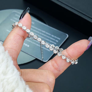 Pulsera de Diamantes en Oro Blanco para Mujer, Corte Brillante Redondo, Diamantes Naturales con Certificación GIA, Chapado en Rodio, Joyería Clásica para Bodas - Product Image 3