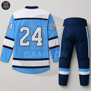 Sublimated Team Uniform Breathable Moisture Wicking Athletic Sportswear Factory Direct Custom Ice Hockey Jersey and Padded Pants - Product Image 4