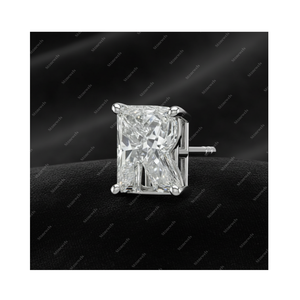 Cadeaux de Noël, diamant de laboratoire certifié GIA IGI, lettre initiale de l'alphabet R, or fin 925, boucles d'oreilles en argent sterling, pour lui et pour elle - Product Image 1