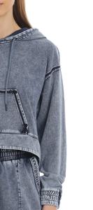 Sudadera con Capucha de Manga Larga Casual para Mujer, Tejida a Mano, Otoño Invierno, Ecológica, 100% Algodón, Largo Regular - Product Image 4