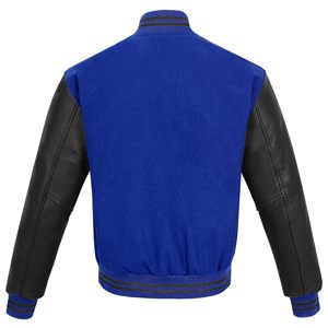 แจ็คเก็ตวาร์ซิตี้เปล่าแบบขายส่ง ปักลายปักโลโก้ตามสั่ง แจ็คเก็ตเบสบอลหนัง PU สำหรับผู้ชายและผู้หญิง - Product Image 3