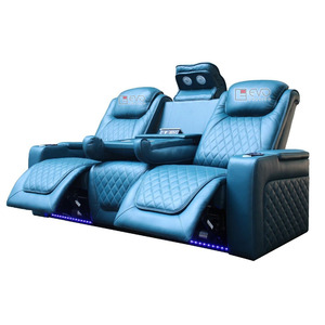 ที่นั่งโฮมซีเนม่าสุดหรูพร้อมพนักพิงปรับได้ ที่วางแก้ว และเบาะนุ่มสบาย ออกแบบมาสำหรับโรงภาพยนตร์ในบ้าน - Product Image 1