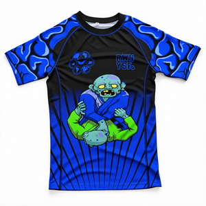 RWN YSF Blaues Sublimations-Rashguard Langarm Damen Umweltfreundliches Atmungsaktives Schnelltrocknendes Sportshirt mit Frontlogo-Druck - Product Image 1