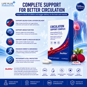 แคปซูลเสริมอาหาร Circulation Support Complex ช่วยเพิ่มการไหลเวียนโลหิตและออกซิเจนในเลือด ขนาด 500 มก. ต่อแคปซูล - Product Image 4
