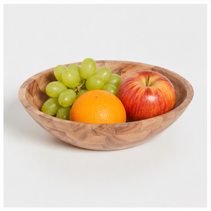 Bol à salade en bois d'acacia artisanal écologique, grand bol rond pour servir les fruits et légumes, articles de cuisine - Product Image 4