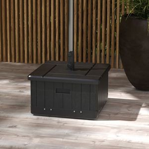 Base per ombrellone da esterno 3-in-1 con ruote e maniglie, nera - 175 libbre. Capacità per Cortili - Product Image 2