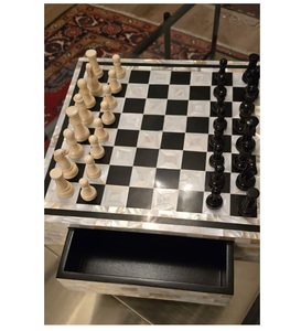 Custom Handmade Portable Animal-Themed Bone Inlay Chess <b>Set</b> <b>Square</b> Decorative Chess Board Luxury Game Pieces Home Wedding ANAM - Product Image 5