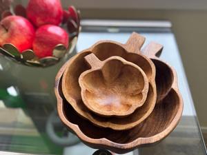 Bol en bois d'acacia/mangue de style Wabi-Sabi, forme irrégulière, centre de table décoratif, plateau artistique en bois écologique - Product Image 4