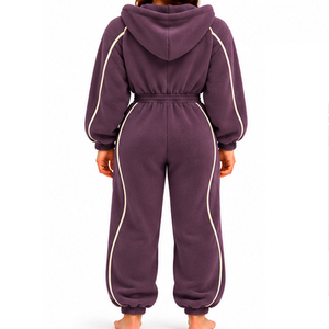 EAZWEARS Womens Fleece <b>Jumpsuit</b> Patchwork Panel Design Casual Clothing Wholesale Manufacturer Supplier Exporter Apparel Exporter - Product Image 4