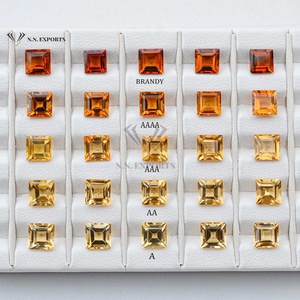 6mm naturel Citrine à facettes carré coupe pierre précieuse en vrac novembre pierre de naissance Bracelet en gros pierre de réglage usine vente directe - Product Image 1