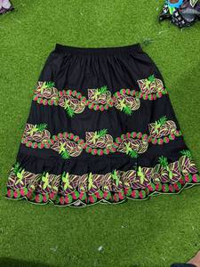 Women's Vintage Bohemian A-Line <b>Pleated</b> Anti-Wrinkle Soft 100% Polyester <b>Mini</b> <b>Skirt</b> Discharge Printed Knitted Lower Hem Summer - Product Image 1