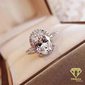 Round Cut Moissanite Engagement <b>Ring</b> Sterling <b>Silver</b> Bridal <b>Ring</b> Classic <b>Statement</b> Wedding Jewelry Elegant Luxury Gift For Women - Product Image 4